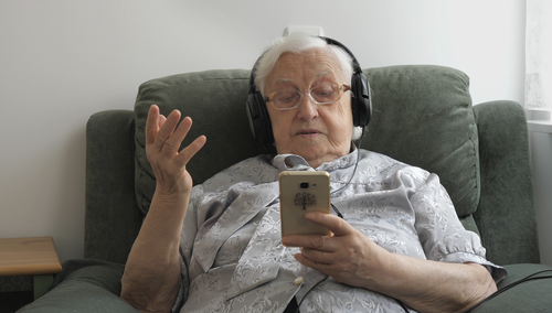 elderly relaxing in a lift chair