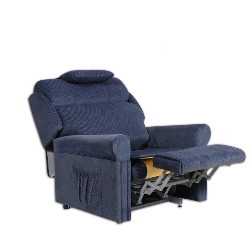 Ambassador A3 Bariatric Lift and Recline Chair in fully reclined position