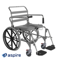 Aspire Self Propelled Shower Commode - Swing Away Footrests - 460 mm Wide