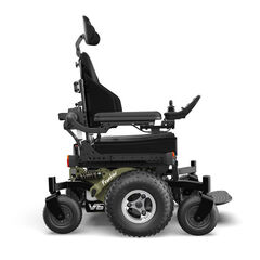 Compact mid wheel drive power wheelchair for indoor and outdoor use